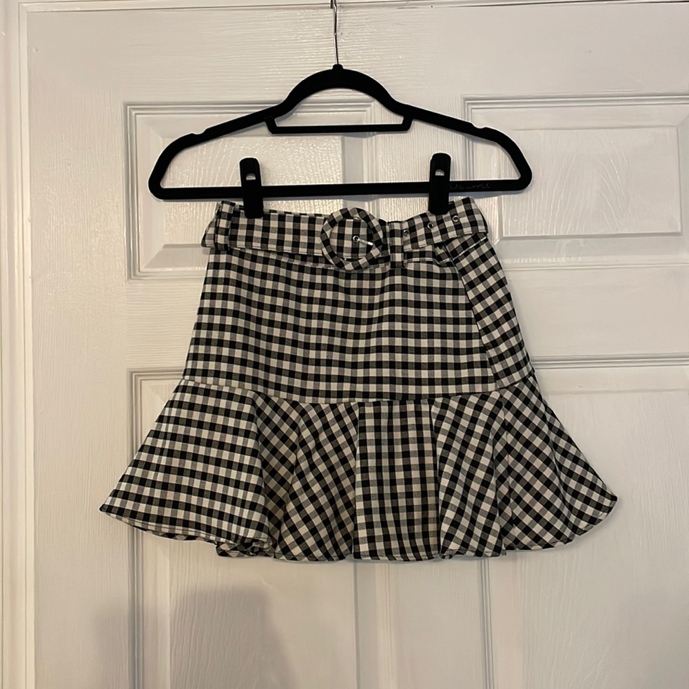 Black Gingham mini skirt/skort